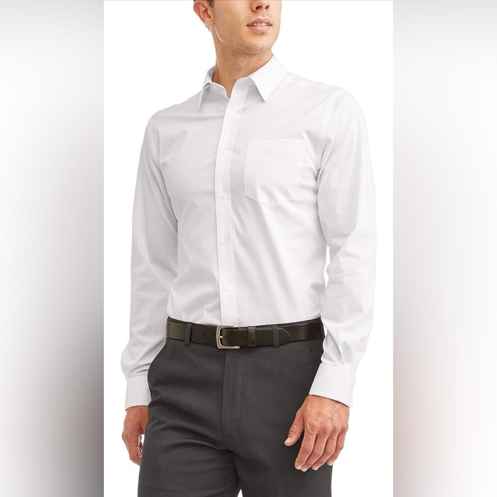 🚨BOGO FREE New Men's Classic Dress Shirt w/Long Sleeves Button Size Medium NWT